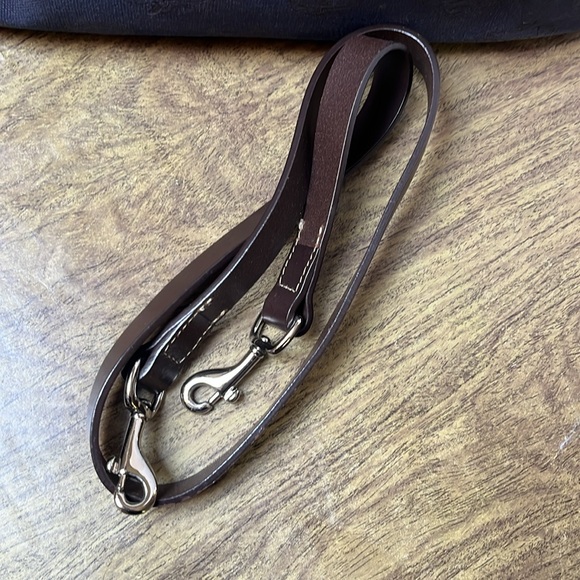 Dooney & Bourke Canvas Signature Double Handle Tote Leather Navy Blue Brown - Picture 11 of 17